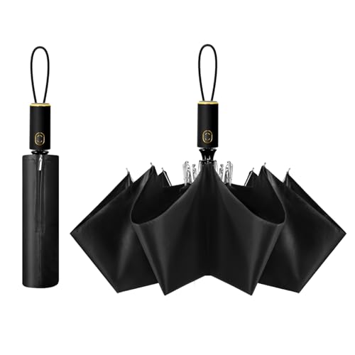 Cuby UV Sun Umbrella Compact Folding Travel Umbrella Auto Open and Close for Windproof, Rainproof & 99% UV Protection Parasol with Black Anti-UV Coating（Black） - Image 1