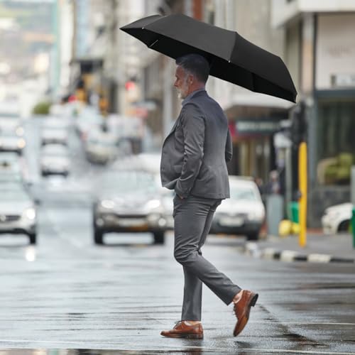 Cuby UV Sun Umbrella Compact Folding Travel Umbrella Auto Open and Close for Windproof, Rainproof & 99% UV Protection Parasol with Black Anti-UV Coating（Black） - Image 4