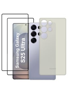 KZDOO 3Packs Case for Galaxy S25 Ultra Air Skin Case All Around Full Protection Ultra Slim 0.3mm Thickness 4g Feather Weight with Two 3D Screen Protector- Frosted Clear  - Image 1