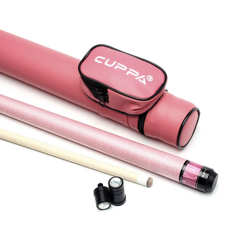 CUPPA Woman Pool Cue Stick 11.75mm/12.75mm Tips with Pink Case Billiard Accessories Set(Chalk/Tips/Glove/Towel/Joint Protector) (12.75mm)