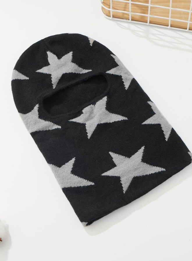 Axepet Punk Balaclava Ski Mask Y2K Star Full Face Mask Singer Merch Knitted Face Cover for Women Men Winter Outdoor Sports Black - Image 2