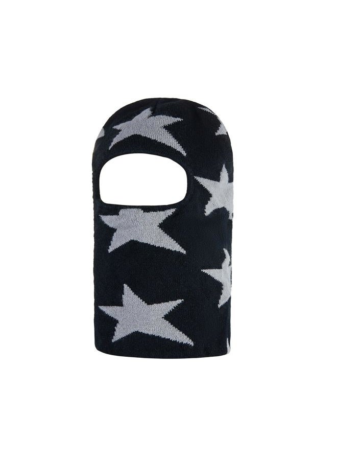 Axepet Punk Balaclava Ski Mask Y2K Star Full Face Mask Singer Merch Knitted Face Cover for Women Men Winter Outdoor Sports Black - Image 1