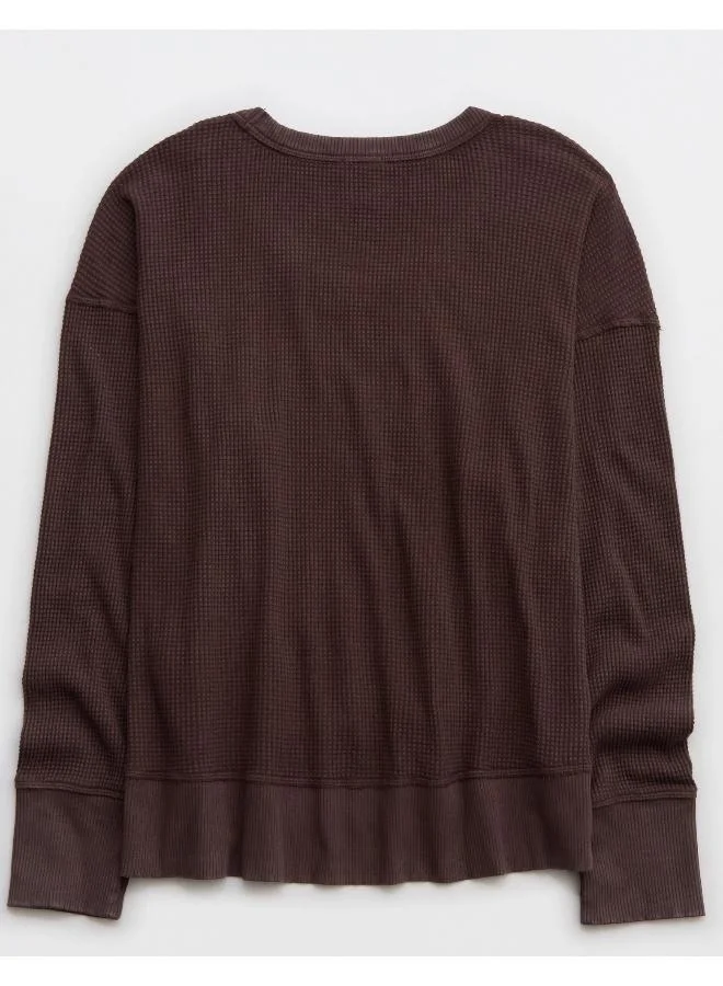 Aerie MIDNIGHT SKY OFFLINE By Aerie Oversized Wow! Waffle T-Shirt for Women | Best Price UAE