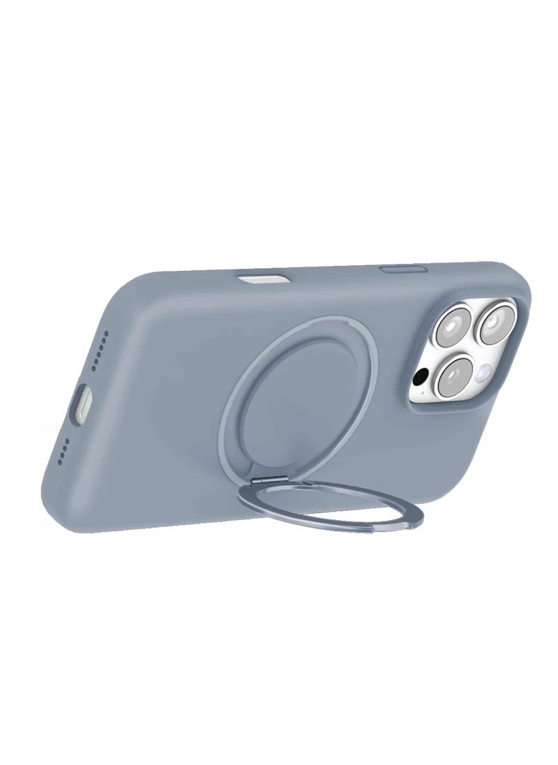 Max & Max - Max & Max iPhone 16 Pro 360 Rotating liquid Silicone Case with Magsafe - Light Grey - Image 1