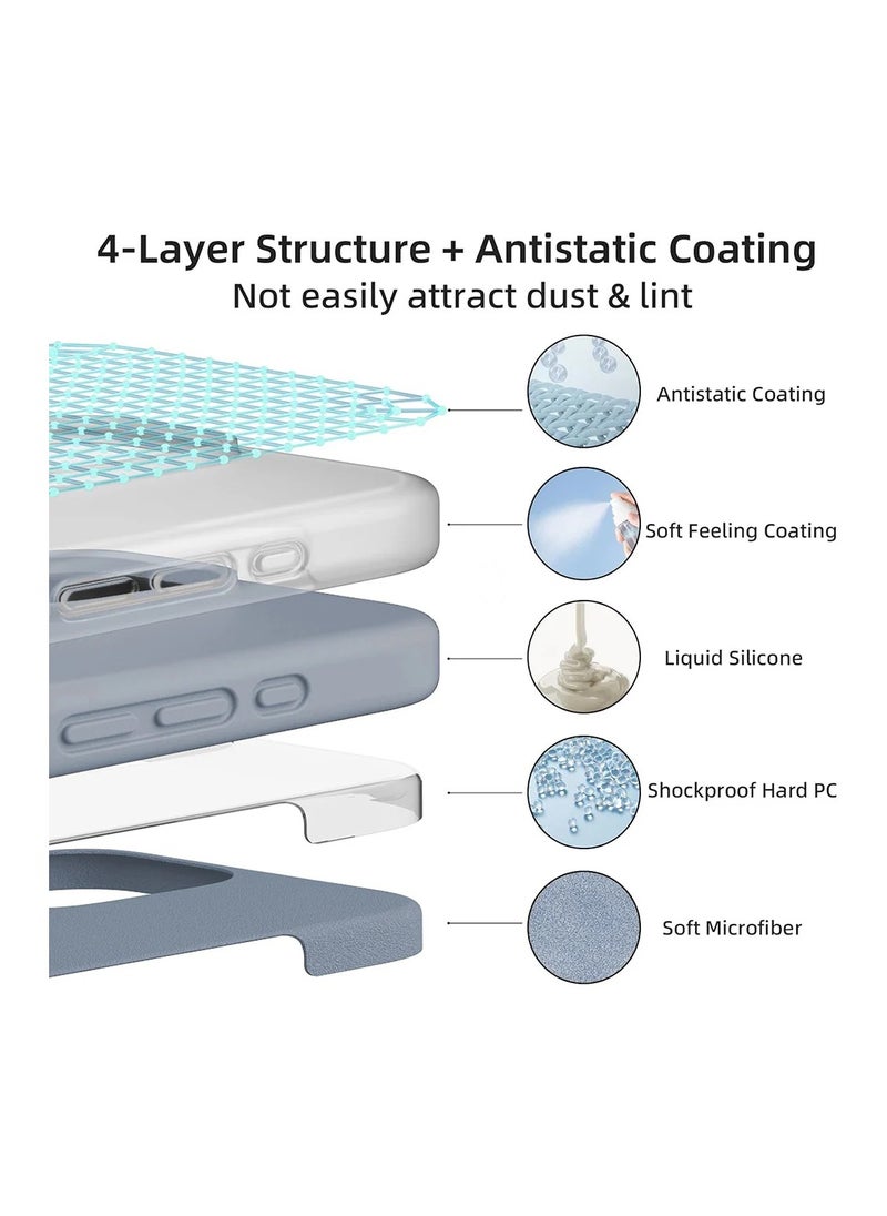 Max & Max - Max & Max iPhone 16 Pro 360 Rotating liquid Silicone Case with Magsafe - Light Grey - Image 1