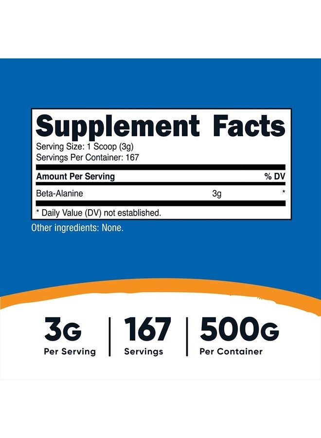 Nutricost بيتا ألانين 500 جرام - بدون نكهة - 17.9 أونصة (1.1 رطل) - Image 2