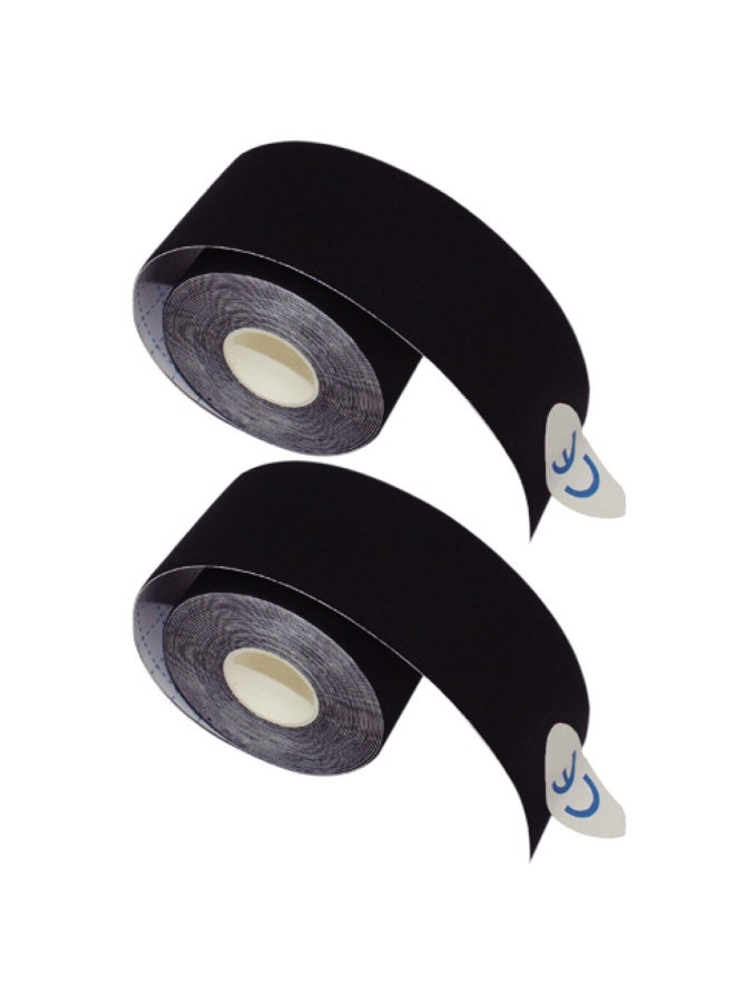 2 Piece Original Cotton Elastic Premium Athletic Tape,Latex Free Hypoallergenic, 5cm*5m,Black - Image 1