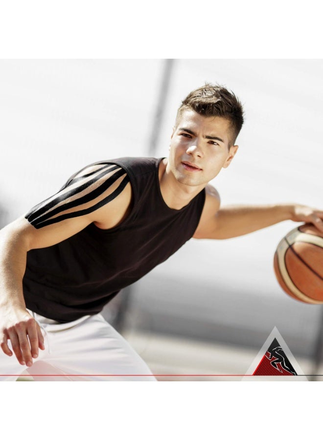 2 Piece Original Cotton Elastic Premium Athletic Tape,Latex Free Hypoallergenic, 5cm*5m,Black - Image 3