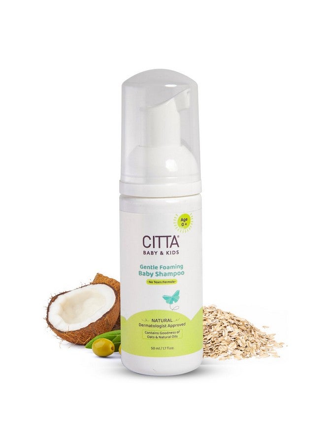 CITTA Gentle Foaming Baby Shampoo- 0-10 Years | Tear-Free Baby Shampoo For New Born | Dermatologist Approved | Prevents Cradle Cap | Natural Baby Shampoo For Kids With Coconut, Olive And Oats | Baby Products | Now In 50 Ml  - Image 1