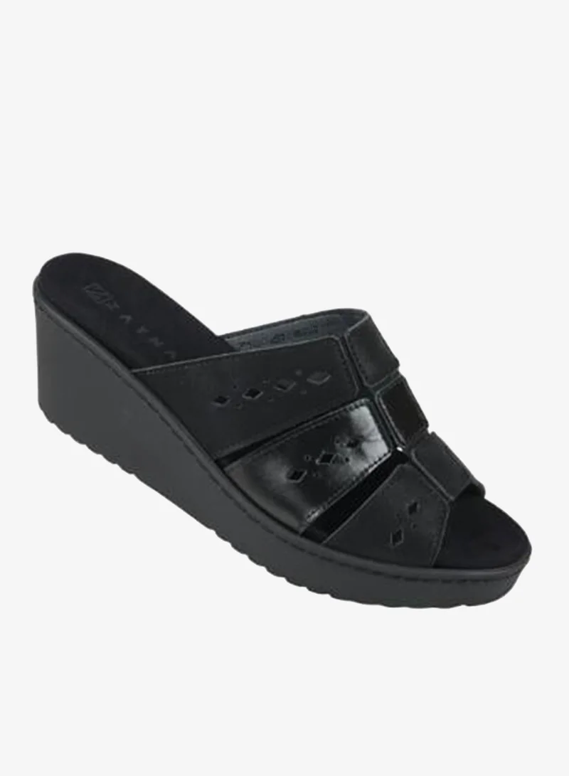 221-377 Zayna Ladies Wedge Sandals Milan 21509PT Black