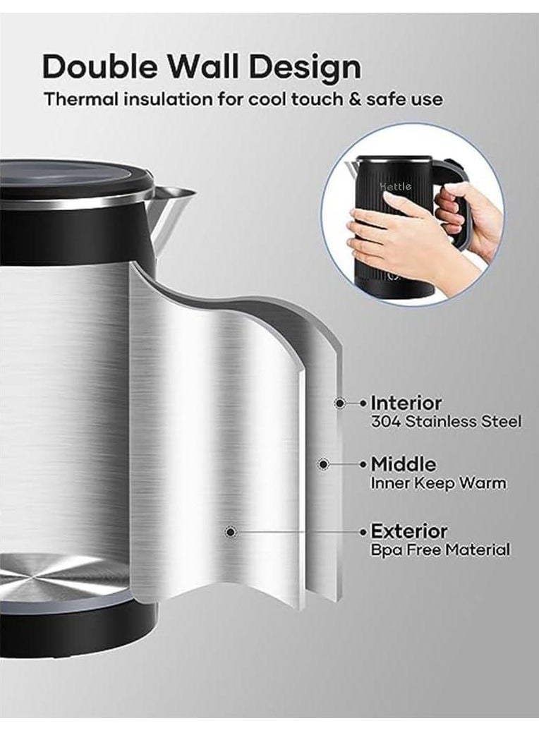 KETTLE 0.8L Electric Kettle, 600w Low Power Mini Portable Tea Kettle, Double Wall Travel Hot Water Boiler, Auto Shut-off & Boil-Dry Protection - Image 3