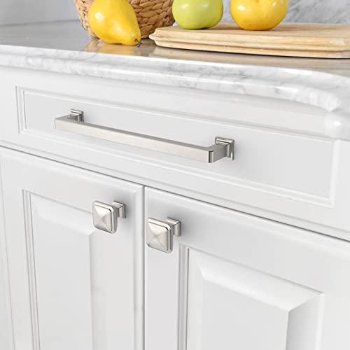 Amerdeco 10 Pack Brushed Satin Nickel Cabinet Pulls 7 Inch Hole Centers Kitchen Cabinet Handles Cabinet Hardware Kitchen Handles for Cabinets Cupboard Handles Drawer Pulls ZH0019 - Image 4