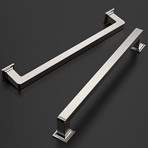 Amerdeco 10 Pack Brushed Satin Nickel Cabinet Pulls 7 Inch Hole Centers Kitchen Cabinet Handles Cabinet Hardware Kitchen Handles for Cabinets Cupboard Handles Drawer Pulls ZH0019 - Image 2