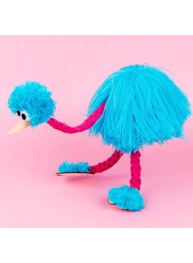 Toy-Marionette Ostrich String Puppet Children's String Puppet Supplies Traditional Folk Puzzle Toys Hot Dots Kindergarten Reading (Color : Blue) - Image 1