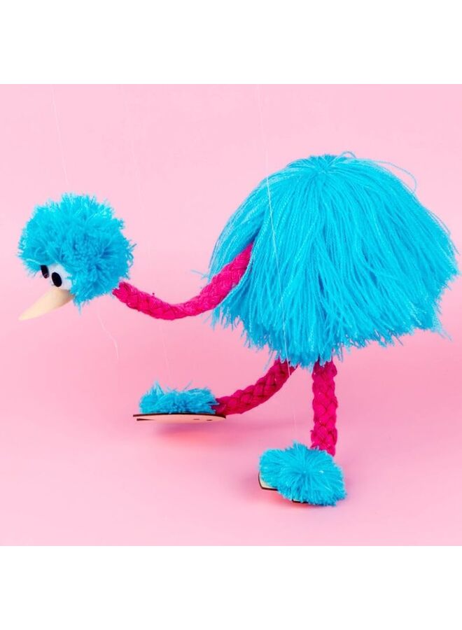 Toy-Marionette Ostrich String Puppet Children's String Puppet Supplies Traditional Folk Puzzle Toys Hot Dots Kindergarten Reading (Color : Blue) - Image 5