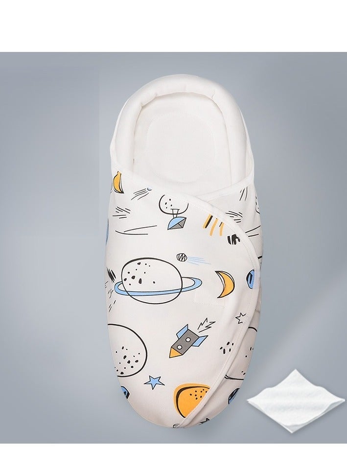 Y&D Premium Soft Cotton Baby Swaddle Blanket, Unisex Skin-Friendly Wearable Swaddle Sleep Sack for Newborn Boys & Girls, Calms Startle Reflex (Planet, White, 0-3 Months) - Image 4