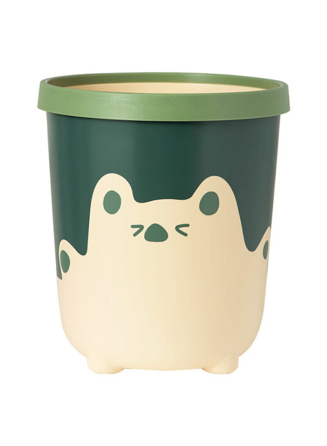 Mengting Creative Trash Can With Press Ring, Large Cartoon Style For Home And Office, Living Room Wastebasket, High Capacity, Green, 9972 - Image 1