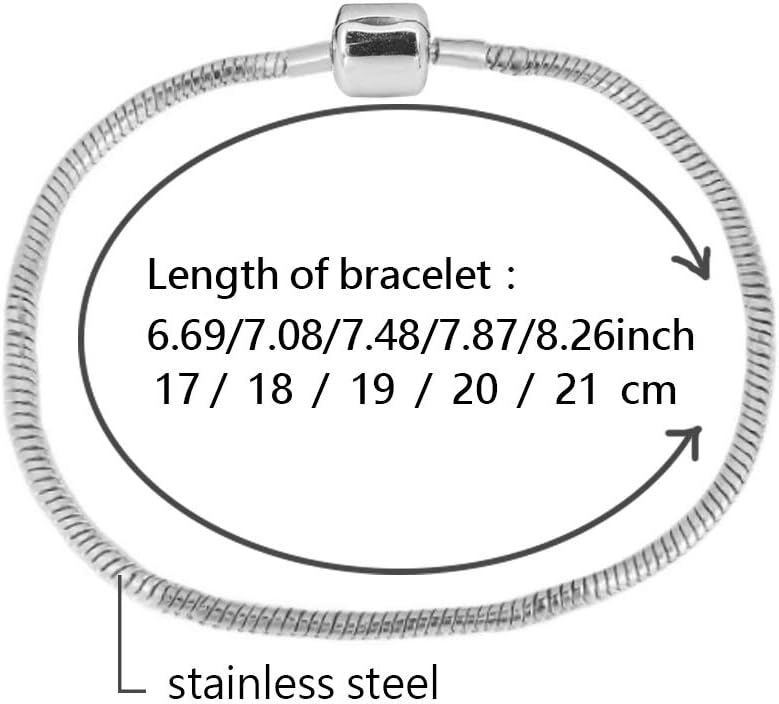 SBI Jewelry 17-21 cm Silver Snake Chain Bracelet for Women Minimalist Anniversary Charm Gifts Love Heart Bracelet Birthday Anniversary - Image 3