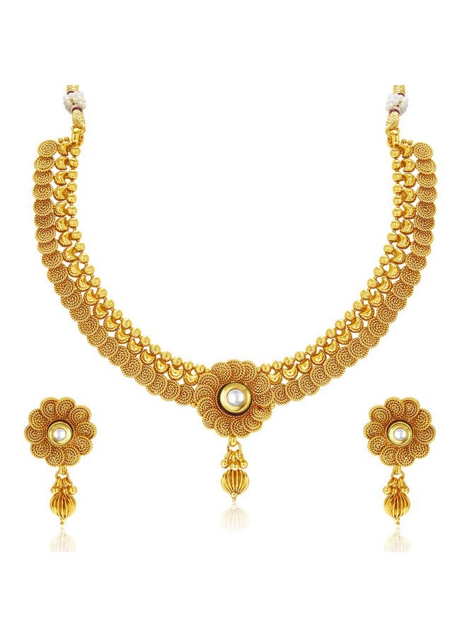 Sukkhi Jalebi Four String Gold Plated Neckalce Set Combo for Women - Image 3