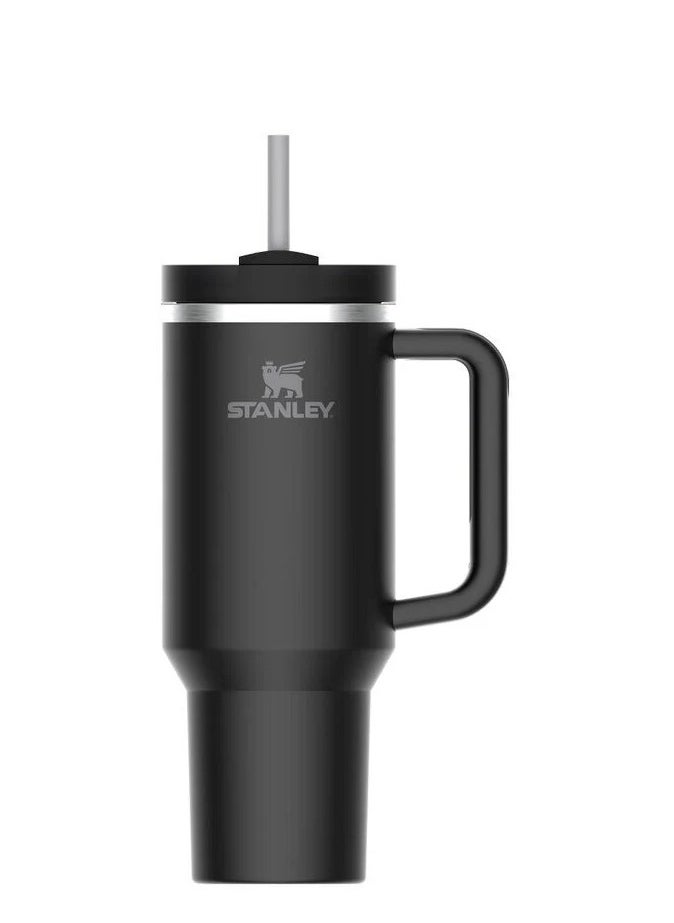 Stanley - Quencher H2.0 FlowState 40oz Vacuum Insulated Tumbler – Black Stainless Steel Travel Mug with Leakproof Lid & Reusable Straw | Double-Walled Insulation Keeps Drinks Hot for 7 Hours or Cold for 24 Hours | Durable, Portable, BPA-Free Hydration Solution for Office, Gym & Travel - Image 1