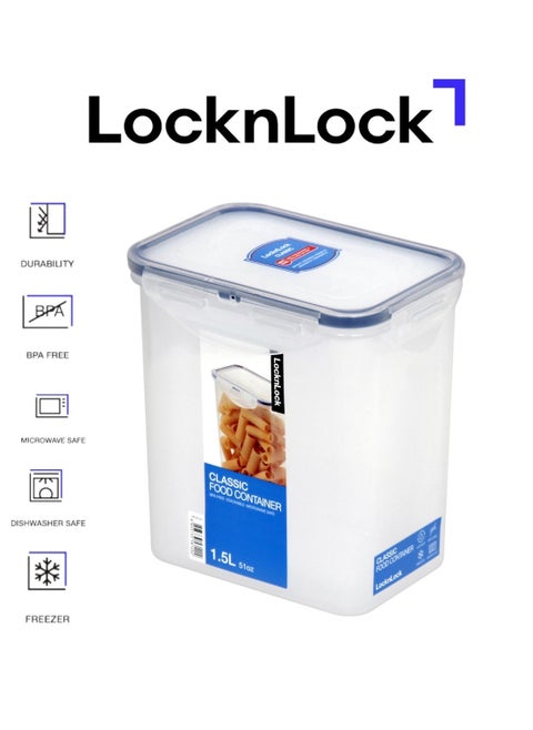 LocknLock 1.5L Rectangular Tall Airtight Food Storage Container - BPA-Free, Microwave, Freezer, and Dishwasher Safe