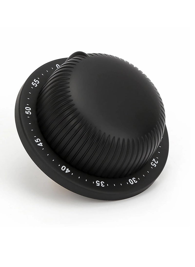 Excefore - Mechanical Kitchen Timer, No Battery Required Magnetic Cooking Timer, Upgraded 60 Minutes Manual Countdown Timer for Cooking and Baking (Black) - Image 1