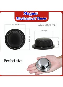 Excefore Mechanical Kitchen Timer, No Battery Required Magnetic Cooking Timer, Upgraded 60 Minutes Manual Countdown Timer for Cooking and Baking (Black)  - Image 4