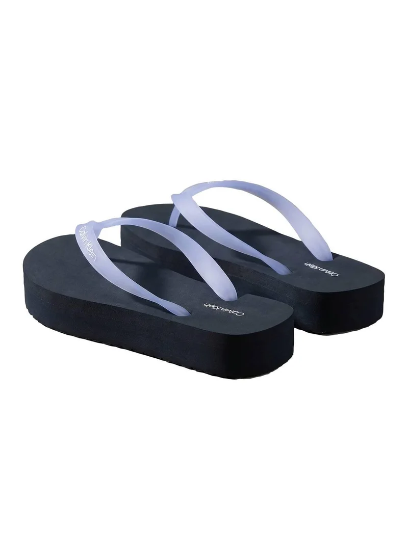 Calvin Klein Cornflower Blue/Light Blue Pearlised Platform Flip Flops for Women | Best Price UAE