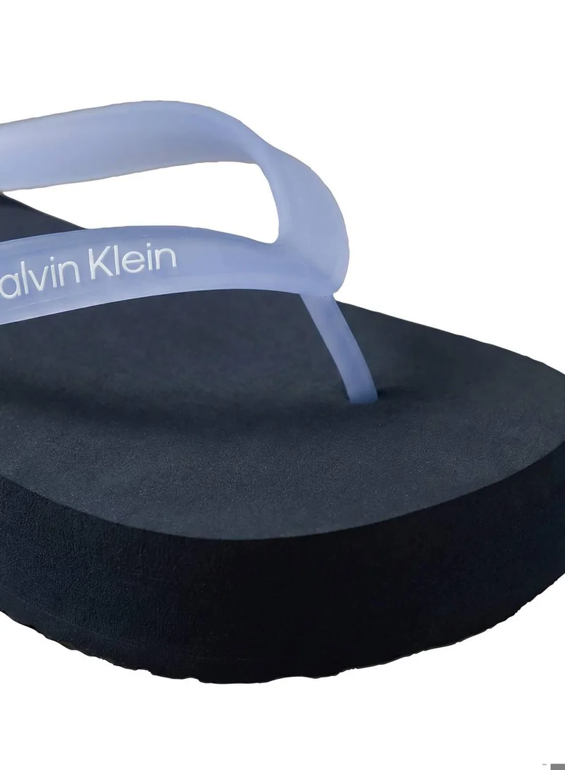 Calvin Klein Cornflower Blue/Light Blue Pearlised Platform Flip Flops for Women | Best Price UAE
