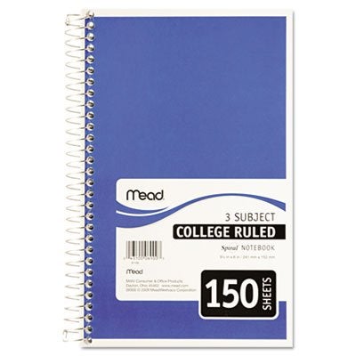 Mead 3-Subject Wirebound College Ruled Notebook, 9.5" x 6" - Image 4