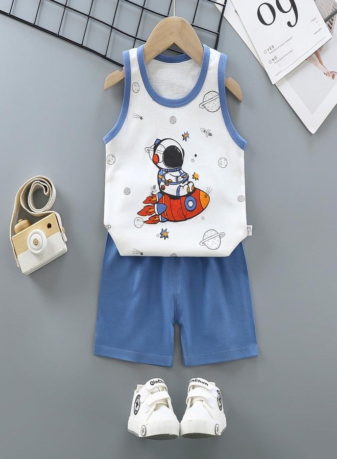 Vagefun Toddler Baby Boy Clothes Cute Animal Tank Tops+Shorts Summer Outfits Lightweight Elastic Cotton Short Sets 2-3T - Image 2