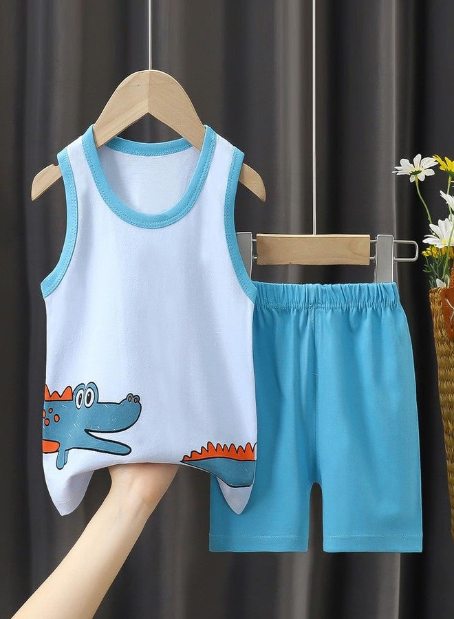 Vagefun Toddler Baby Boy Clothes Cute Animal Tank Tops+Shorts Summer Outfits Lightweight Elastic Cotton Short Sets 2-3T - Image 3