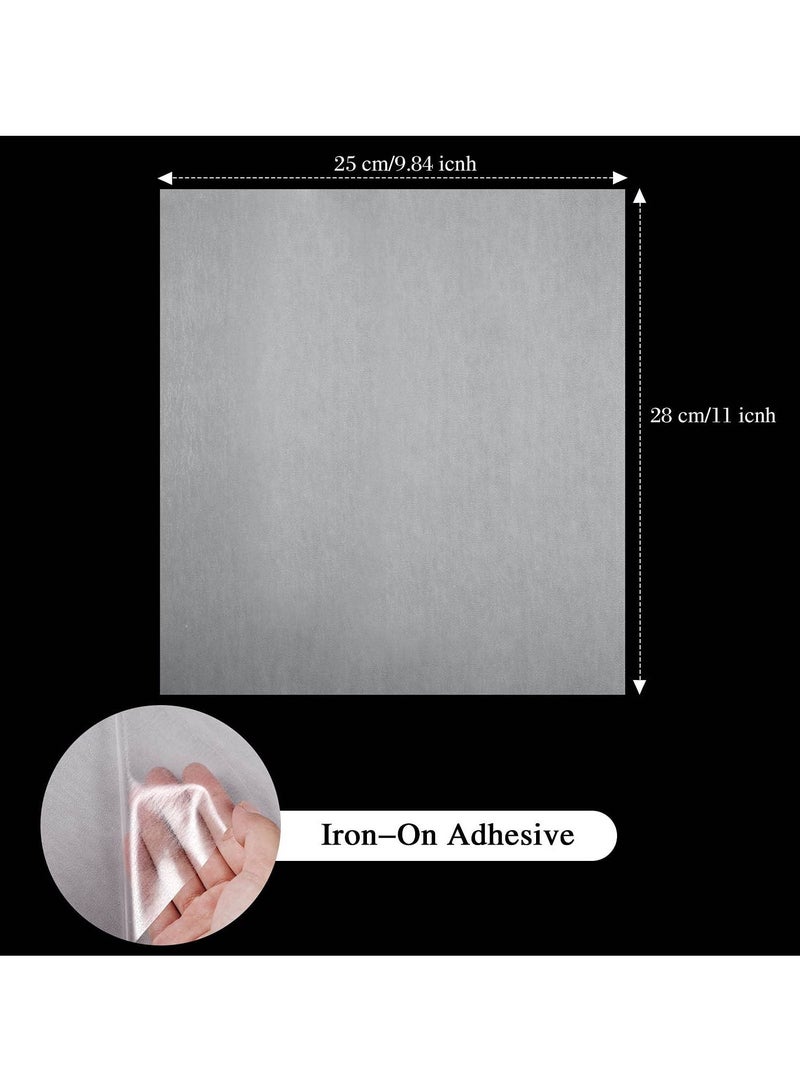 Iron on Adhesive Patch Double Sided Iron on Heat Adhesive Patch for Clothing Fusible Interfacing Fabric Lightweight Patches  30 Pieces, 11 X 9.8 Inch - Image 3