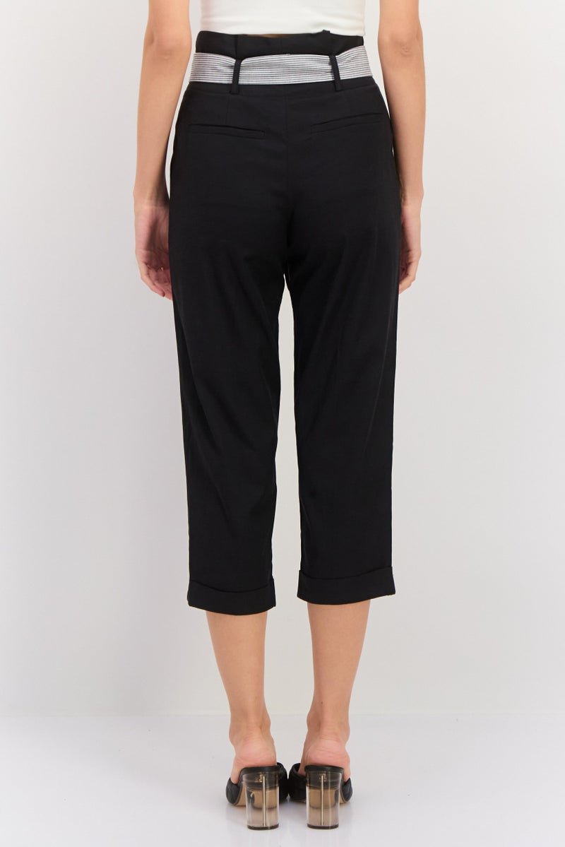 ONLY سروال كابري نسائي بقصة عادية، أسود - Image 4