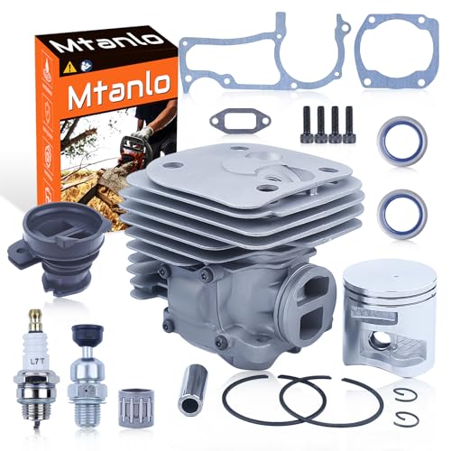 Mtanlo 50mm Cylinder Piston Spark Plug For Husqvarna 365 XTorq 372XP XTorq Oil Seal Cylinder Piston Circlip Intake Manifold Spark Plug Decompression Valve Oil Seal - Image 1