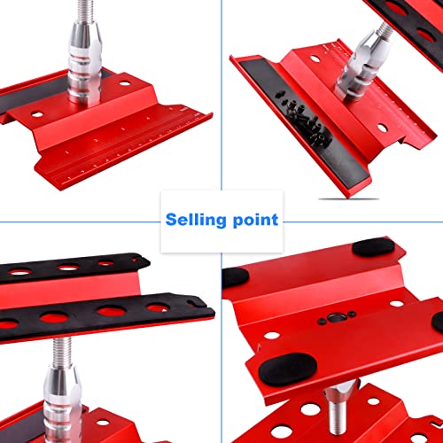FriHobby RC Car Work Stand RC Tool Kit Repair Workstation Aluminum Alloy 360 Degree Rotate w/Screw Kit & Screw Tray, Wheel Wrench for 1/8 1/10 1/12 1/16 Scale Models Cars Trucks (Red) - Image 5