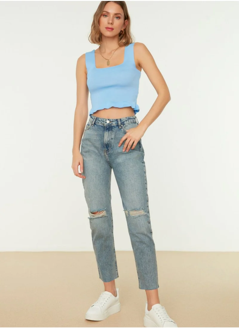 trendyol Ripped Mom Jeans