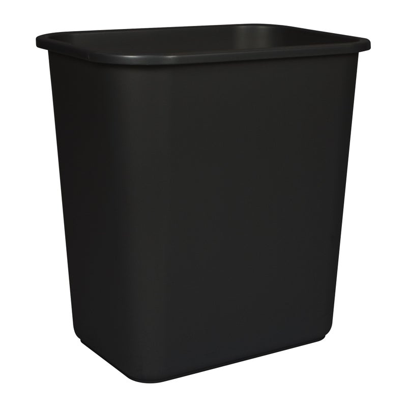 Storex Medium Waste Basket, 15 x 10.5 x 15 Inches, Black, 1 Count (00710A24C) - Image 1
