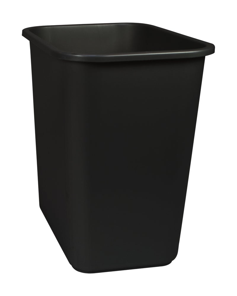 Storex Medium Waste Basket, 15 x 10.5 x 15 Inches, Black, 1 Count (00710A24C) - Image 2