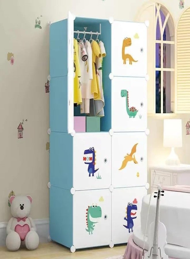 KEEKOS Kids Plastic Collapsible Wardrobe Organizer for Storage | Cute Cartoon Design | Heavy Duty Cloth Organizer for Storage | Easy to Assemble | Perfect for Kids Room & Home (Blue-T3) - Image 1