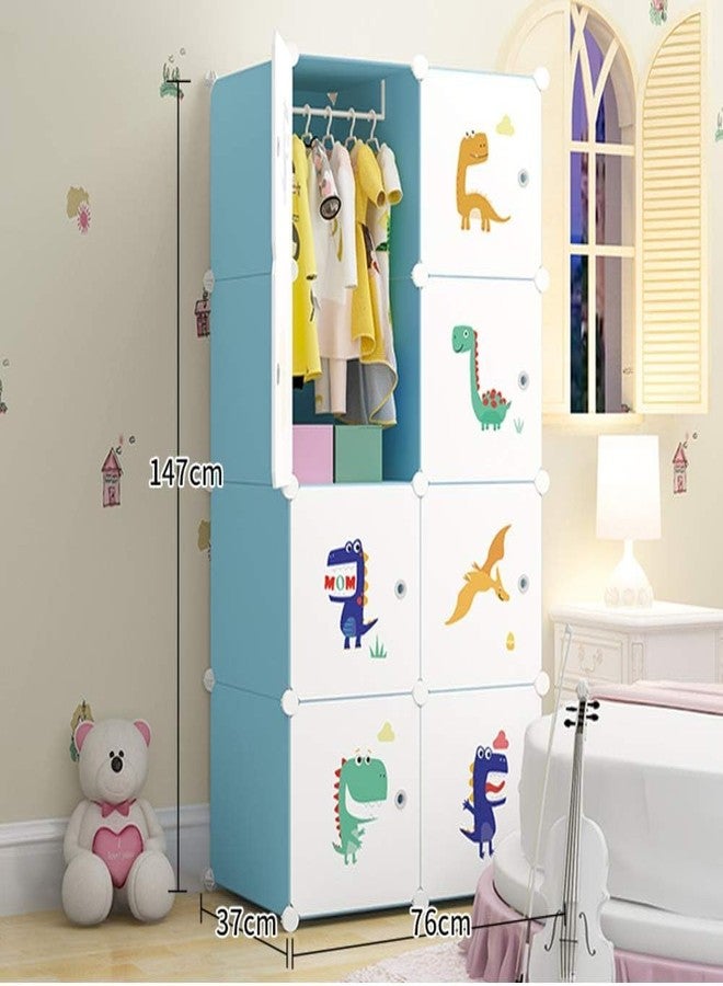 KEEKOS Kids Plastic Collapsible Wardrobe Organizer for Storage | Cute Cartoon Design | Heavy Duty Cloth Organizer for Storage | Easy to Assemble | Perfect for Kids Room & Home (Blue-T3) - Image 2