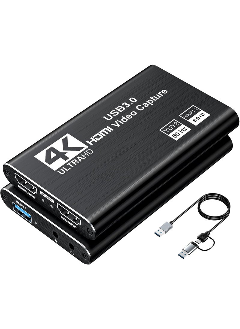 Generic USB 3.0 Video Capture Card – 4K HDMI Loop-Out, 1080P 60FPS for Gaming & Streaming  - Image 1