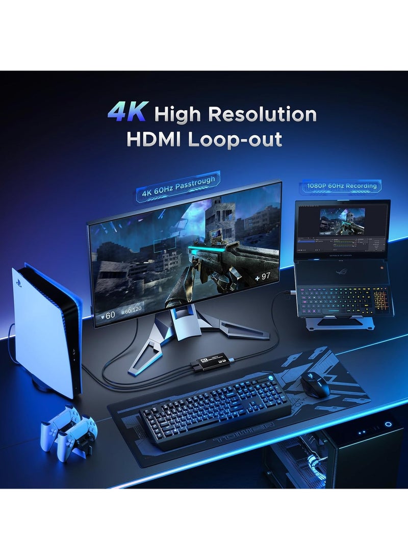 Generic USB 3.0 Video Capture Card – 4K HDMI Loop-Out, 1080P 60FPS for Gaming & Streaming  - Image 2
