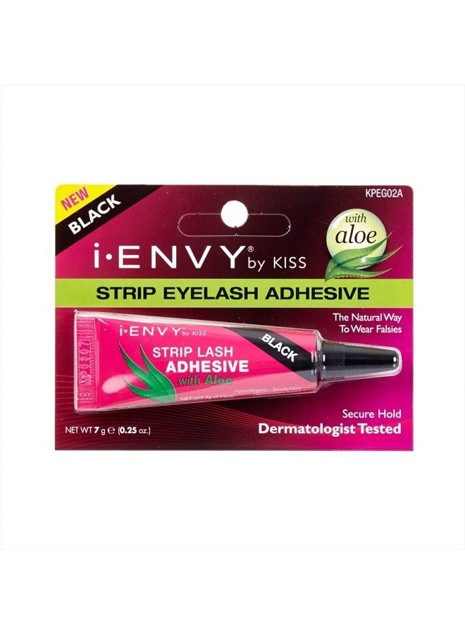 Kiss I Envy Strip Eyelash with Aloe Adhesive Black 0.25oz (3 Pack) - Image 2