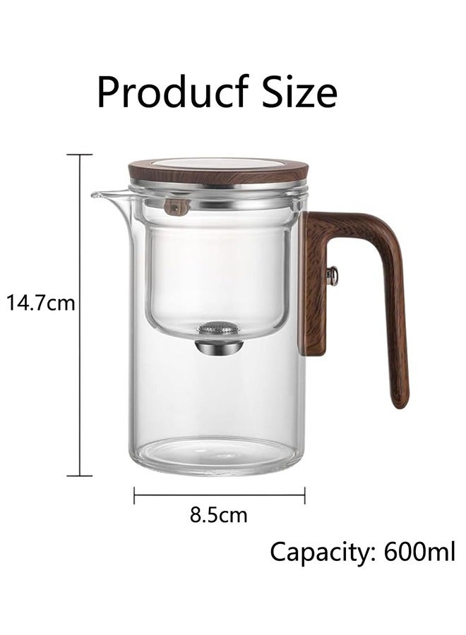AL RAID Tea Pot, Clear Teapot with Wooden Handle,  Glass Teapot, Loose Leaf Teas Steeper, Glass teapot with Strainer - Image 2