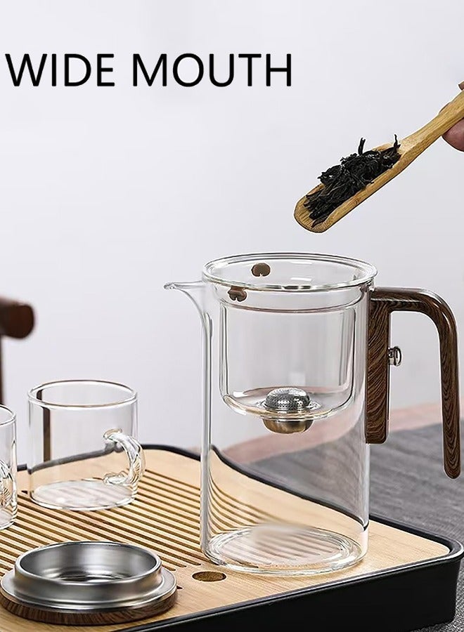 AL RAID Tea Pot, Clear Teapot with Wooden Handle,  Glass Teapot, Loose Leaf Teas Steeper, Glass teapot with Strainer - Image 5