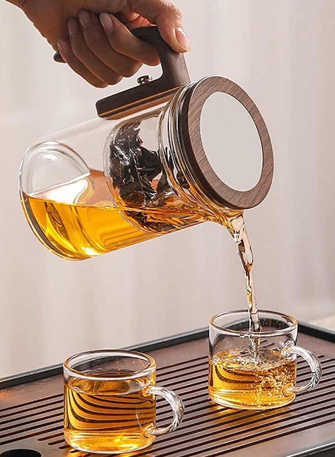 AL RAID Tea Pot, Clear Teapot with Wooden Handle,  Glass Teapot, Loose Leaf Teas Steeper, Glass teapot with Strainer - Image 3