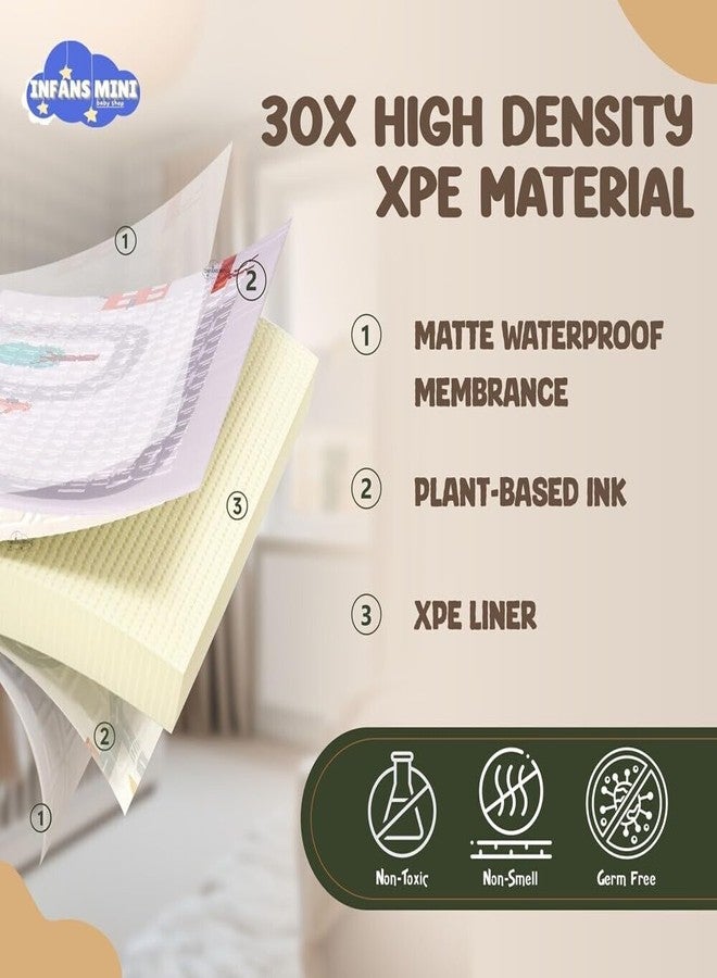 Infans Mini Play Mat for Babies Double Sided Water Proof Padded Soft Foam Playmat for Babies, BPA Free Learning & Crawling Foldable Large Foam Mat (6.5x5 ft, 0.65cm Thickness) City Print Multicolour - Image 5