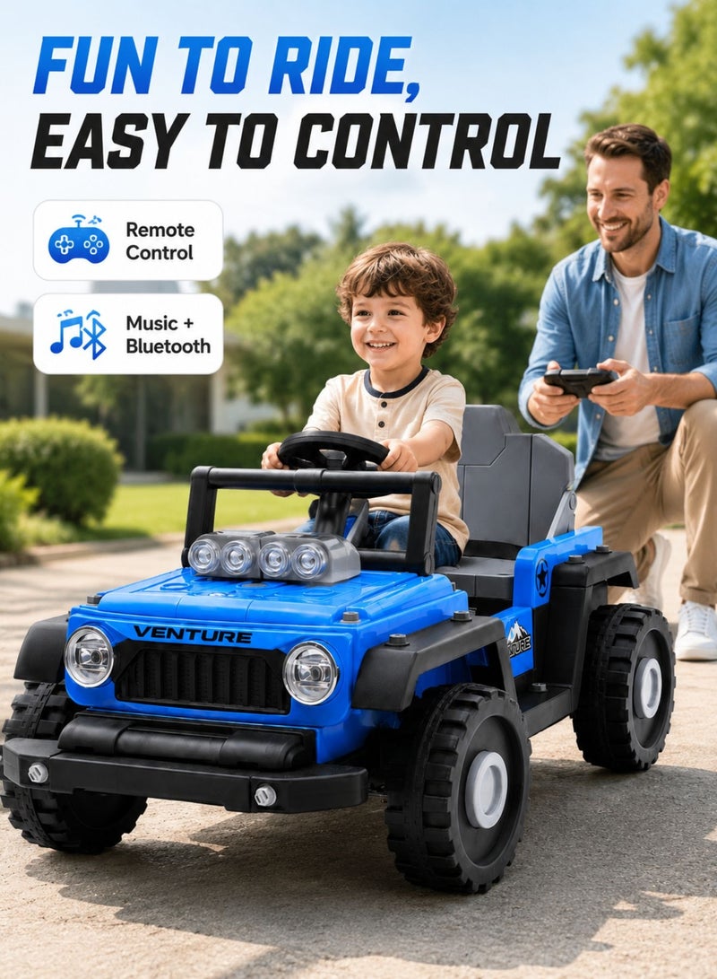 Venture Kids Electric Ride-On Building Block Car, 2-in-1 Convertible Jeep & F1 Style Toy Car with Remote Control, Bluetooth, Music, Volume Control, Battery Display, DIY Blocks Ride-On Car for Boys & Girls - Image 4
