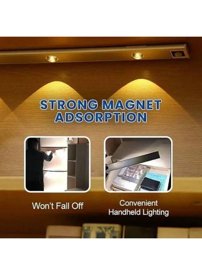 مصباح LED يعمل بمستشعر حركة أسفل الخزانة، تصميم مسار خطي، فضي، 5 مصابيح - Image 2